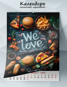 Календарь настенный, перекидной We love… на 2026 год