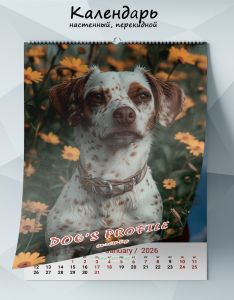 Календарь настенный, перекидной Dogs profile на 2026 год