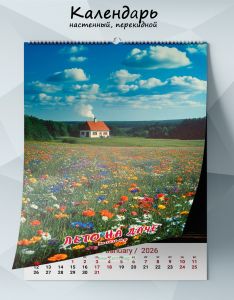 Календарь настенный, перекидной Лето на даче на 2026 год