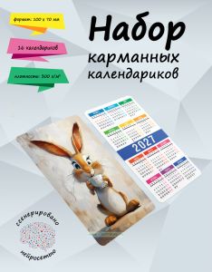 Набор карманных календариков на 2027 год Чаепитие с друзьями, 10х7 см (16 шт)