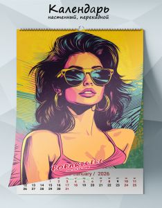 Календарь настенный, перекидной popARTgirl на 2026 год