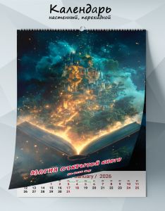 Календарь настенный, перекидной Магия открытой книги на 2026 год