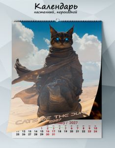 Календарь настенный, перекидной Cats of the Dune на 2027 год