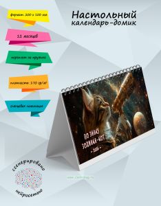 Настольный календарь-домик По знаку зодиака-кот на 2026 год