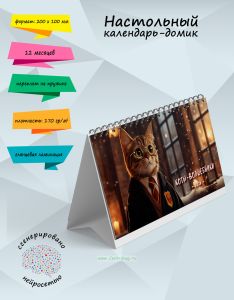 Настольный календарь-домик Коты-волшебники на 2026 год