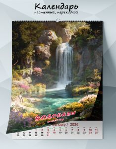 Календарь настенный, перекидной Водопады на 2026 год
