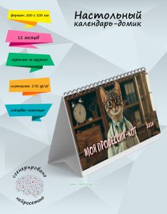 Настольный календарь-домик Моя профессия-Кот на 2026 год