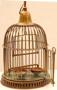 Клетка для птиц декоративная с овальным куполом