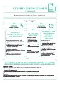 Плакат Алгоритм первой помощи при травмах