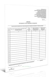 Список номерного учета оружия и патронов