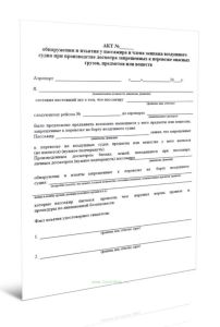 Акт обнаружения и изъятия у пассажира и члена экипажа воздушного судна при производстве досмотра запрещенных к перевозке опасных грузов, предметов или