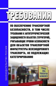 Требования по обеспечению транспортной безопасности, в том числе требования к антитеррористической защищенности объектов (территорий), учитывающие уровни безопасности для объектов транспортной инфраструктуры железнодорожного транспорта, не подлежащих категорированию 2025 год. Последняя редакция