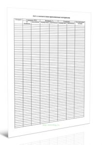 Акт о соответствии применяемых материалов