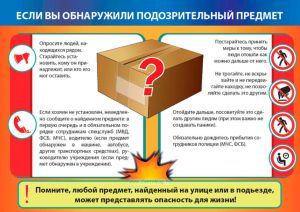 Плакат Если вы обнаружили подозрительный предмет