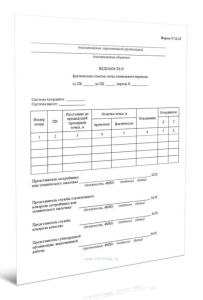 Ведомость фактических отметок лотка тоннельного перехода (Форма N 11.15)