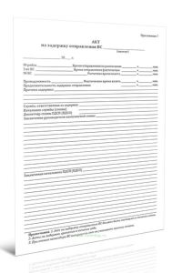 Акт на задержку отправления воздушных судов