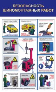 Плакат Безопасность шиномонтажных работ
