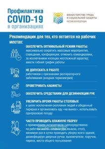 Плакат Профилактика COVID-19 в организациях (версия 2)