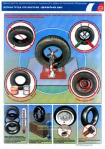 Комплект плакатов Охрана труда при монтаже-демонтаже шин