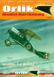 Модель-копия из бумаги самолета Ansaldo A.1 Balilla