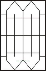 Решетка на окно Эскиз 14 сварная 1.4 х 1.4 м