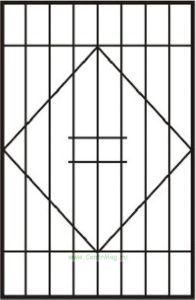 Решетка на окно Эскиз 16 сварная 1.4 х 1.4 м