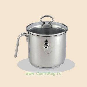 Молоковарка с крышкой, из нержавеющей стали объем 1,5 л