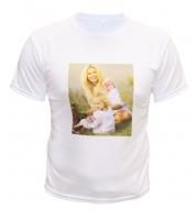 Футболка белая мужская S (44) из двухслойной ткани