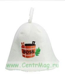 Колпак для сауны с вышивкой  BOSS