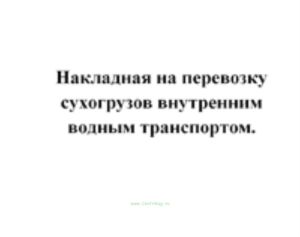 Форма ГУ - 1. Накладная на перевозку сухогрузов внутренним водным транспортом (продажа от 10 экземпляров)