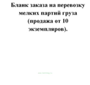 Бланк заказа на перевозку мелких партий груза