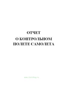 Отчет о контрольном полете самолета