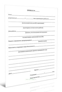 Приказ на производство работ