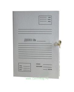 Папка-скоросшиватель Дело (с завязками, белая, плотность 370 гм2, вместимость до 400 листов)