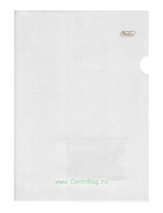 Папка-уголок с карманом для визитки прозрачная А4 (300 х 215 мм)