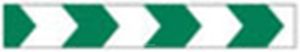 Сигнальная разметка. Зелено-белая разметка (полосы в виде елочки, самоклеящаяся пленка)