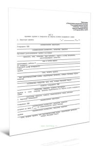 Акт приемки оружия и патронов на период полета воздушного судна