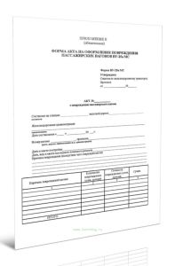 Акт на оформление повреждения пассажирских вагонов (Форма ВУ-25а МС)