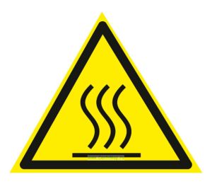 Осторожно! Горячая поверхность. Знак W26