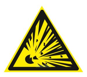 Взрывоопасно. Знак W 02