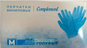Перчатки виниловые неопудренные DRV Complement, размер L (100 шт в упаковке)