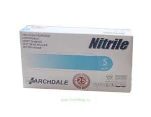 Перчатки смотровые нитриловые неопудренные нестерильные голубые NitriMAX, размер S (100 шт в упаковке)
