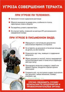 Плакат Антитеррористическая безопасность. Угроза совершения теракта