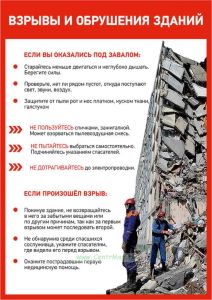 Плакат Антитеррористическая безопасность. Взрывы и обрушения зданий