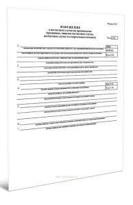 Извещение о несчастном случае на производстве (групповом, тяжелом несчастном случае, несчастном случае со смертельным исходом) (Форма N 1)